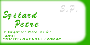 szilard petre business card